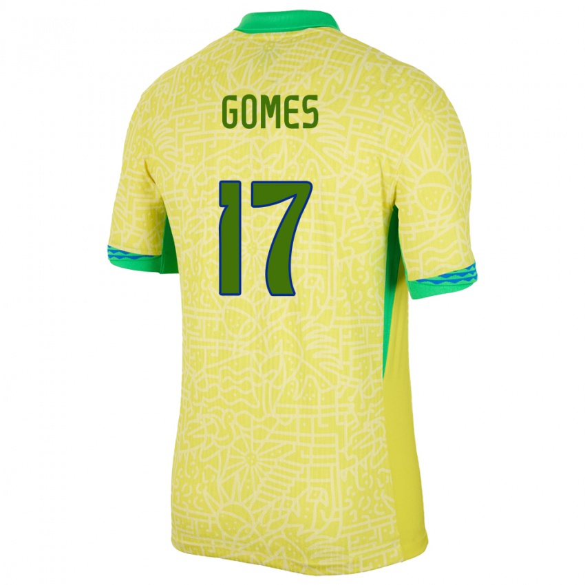 Kobiety Brazylia William Gomes #17 Żółty Domowa Koszulka 24-26 Koszulki Klubowe