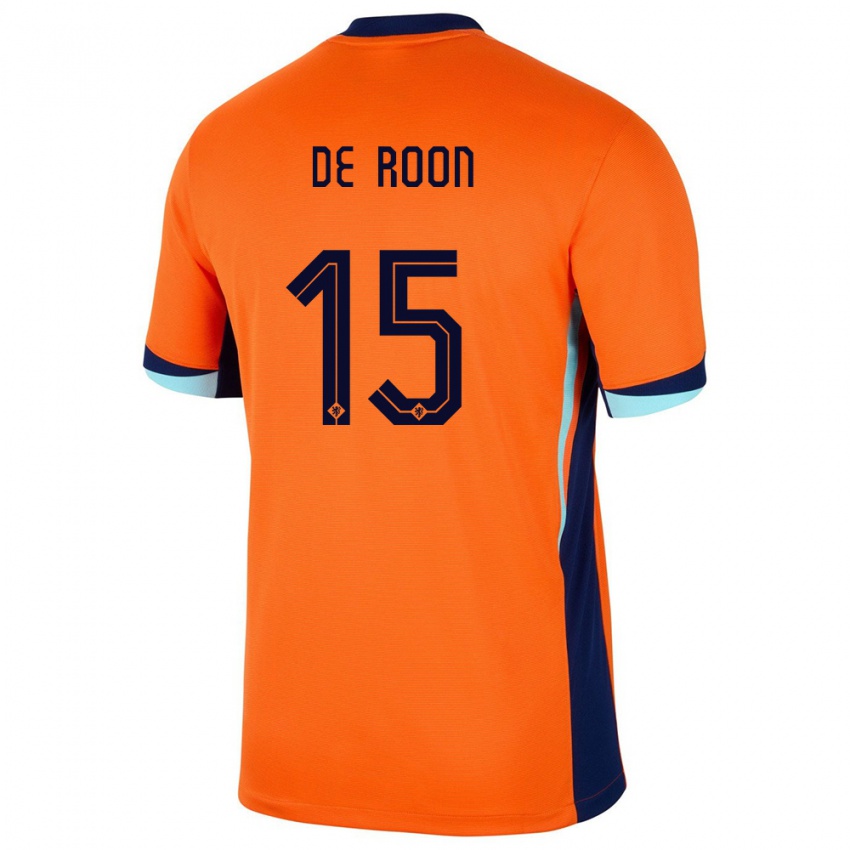 Kobiety Holandia Marten De Roon #15 Pomarańczowy Domowa Koszulka 24-26 Koszulki Klubowe