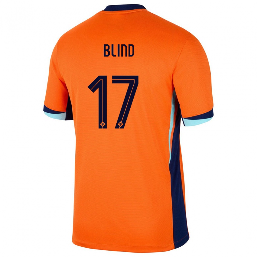 Kobiety Holandia Daley Blind #17 Pomarańczowy Domowa Koszulka 24-26 Koszulki Klubowe