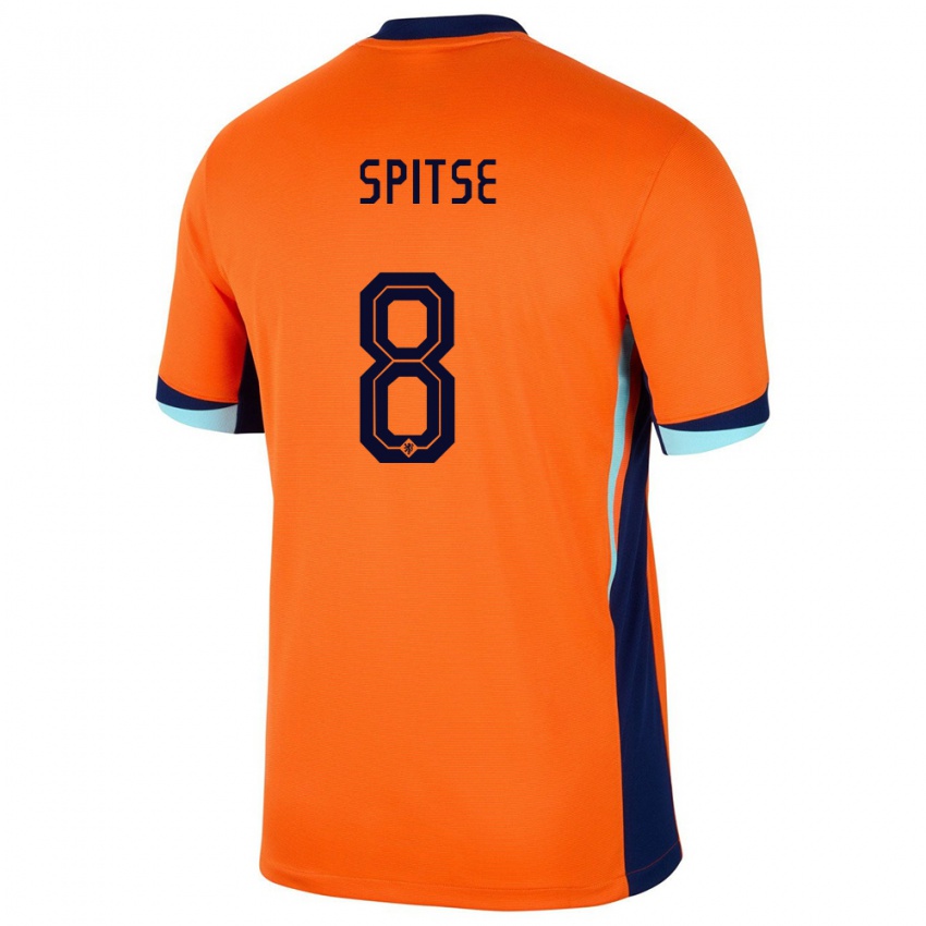 Kobiety Holandia Sherida Spitse #8 Pomarańczowy Domowa Koszulka 24-26 Koszulki Klubowe