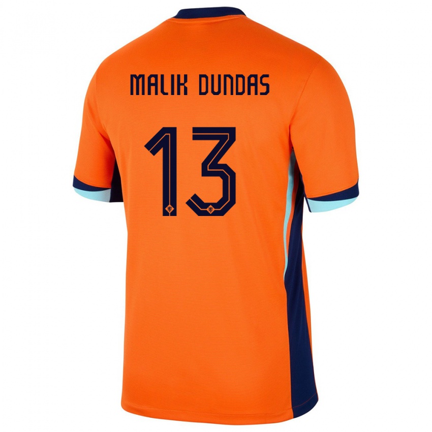 Kobiety Holandia Noa Malik Dundas #13 Pomarańczowy Domowa Koszulka 24-26 Koszulki Klubowe