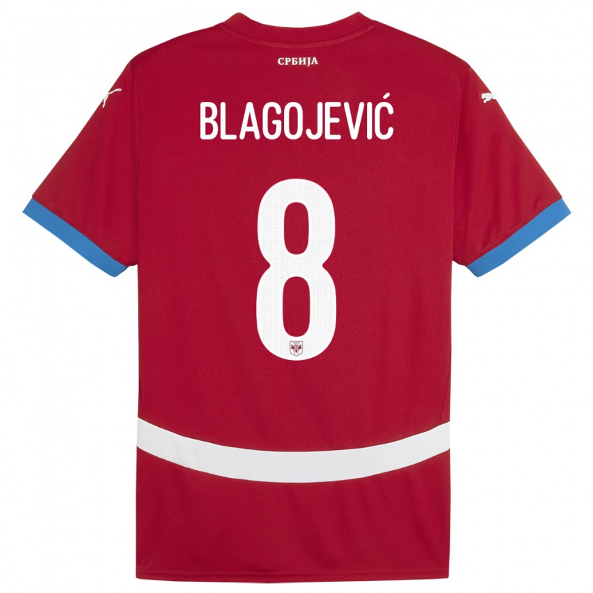 Kobiety Serbia Dina Blagojevic #8 Czerwony Domowa Koszulka 24-26 Koszulki Klubowe