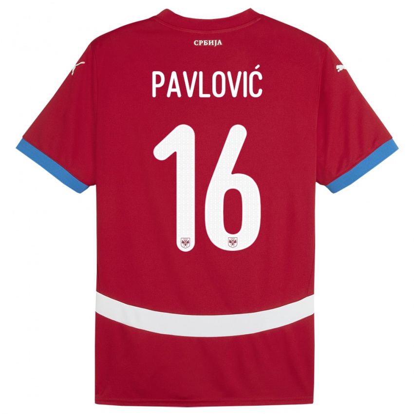 Kobiety Serbia Sara Pavlovic #16 Czerwony Domowa Koszulka 24-26 Koszulki Klubowe