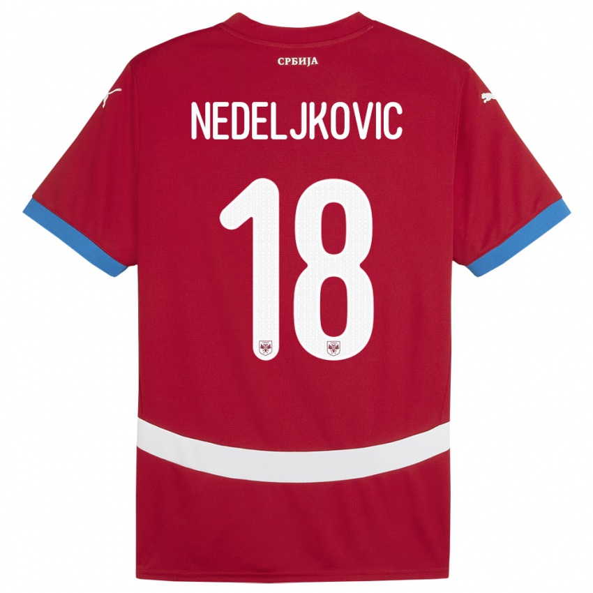 Kobiety Serbia Kosta Nedeljkovic #18 Czerwony Domowa Koszulka 24-26 Koszulki Klubowe