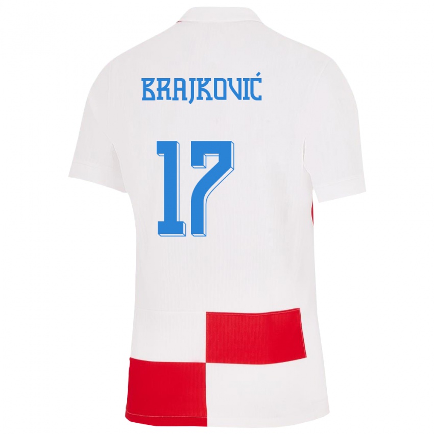 Kobiety Chorwacja Roko Brajkovic #17 Biało - Czerwony Domowa Koszulka 24-26 Koszulki Klubowe