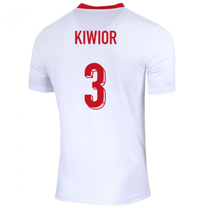 Kobiety Polska Jakub Kiwior #3 Biały Domowa Koszulka 24-26 Koszulki Klubowe