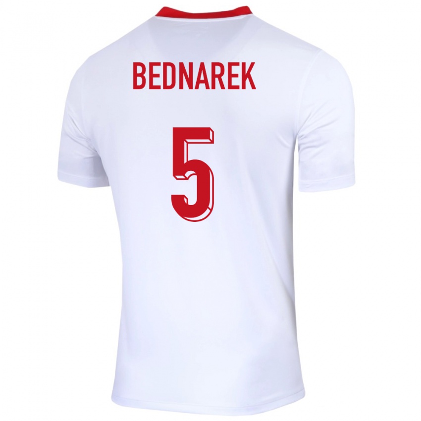 Kobiety Polska Jan Bednarek #5 Biały Domowa Koszulka 24-26 Koszulki Klubowe