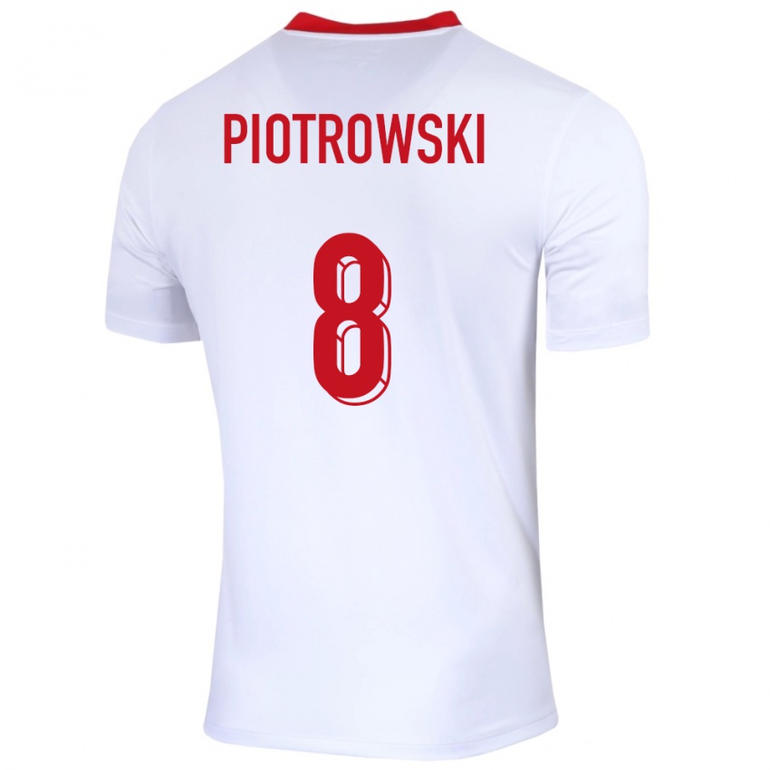Kobiety Polska Jakub Piotrowski #8 Biały Domowa Koszulka 24-26 Koszulki Klubowe