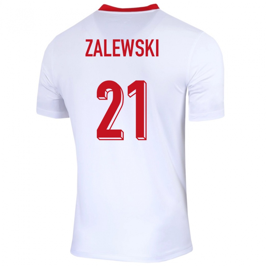 Kobiety Polska Nicola Zalewski #21 Biały Domowa Koszulka 24-26 Koszulki Klubowe