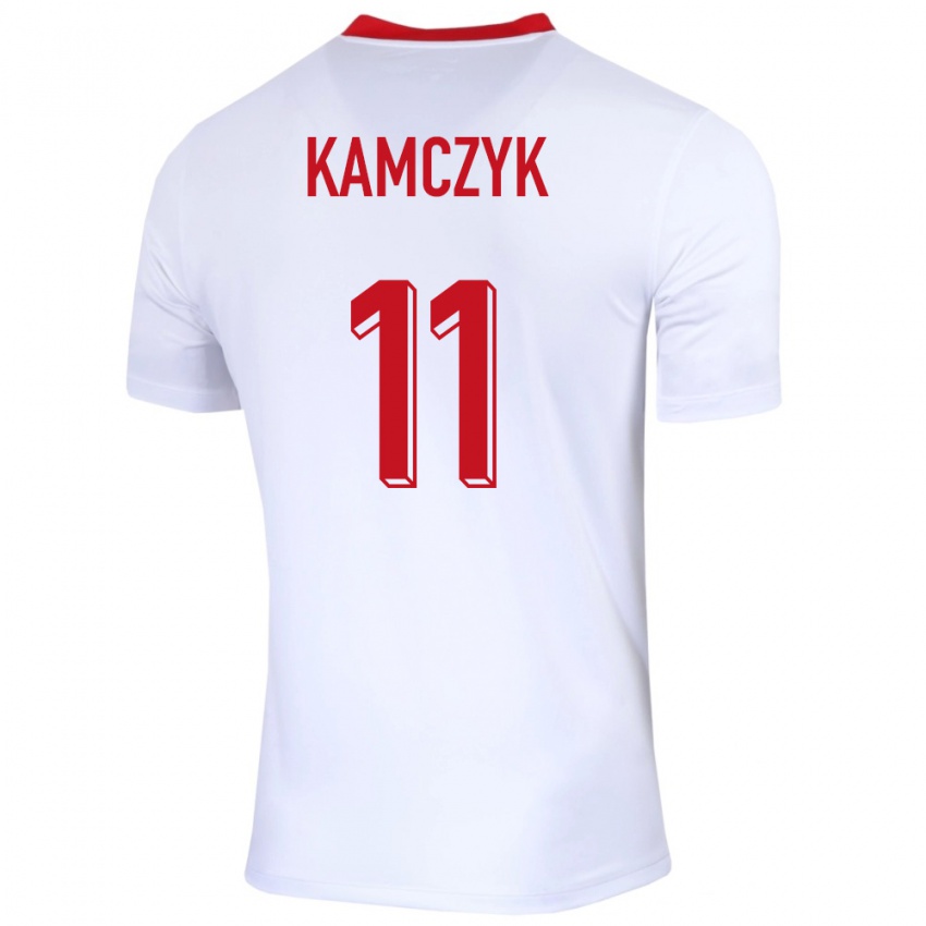Kobiety Polska Ewelina Kamczyk #11 Biały Domowa Koszulka 24-26 Koszulki Klubowe