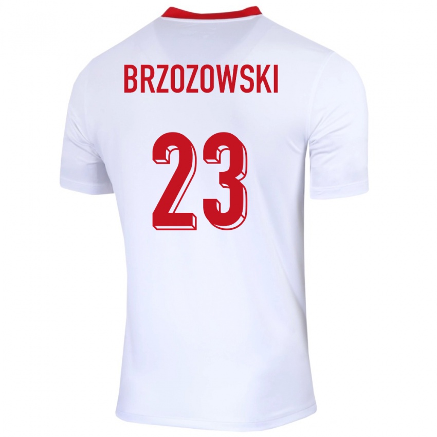 Kobiety Polska Milosz Brzozowski #23 Biały Domowa Koszulka 24-26 Koszulki Klubowe