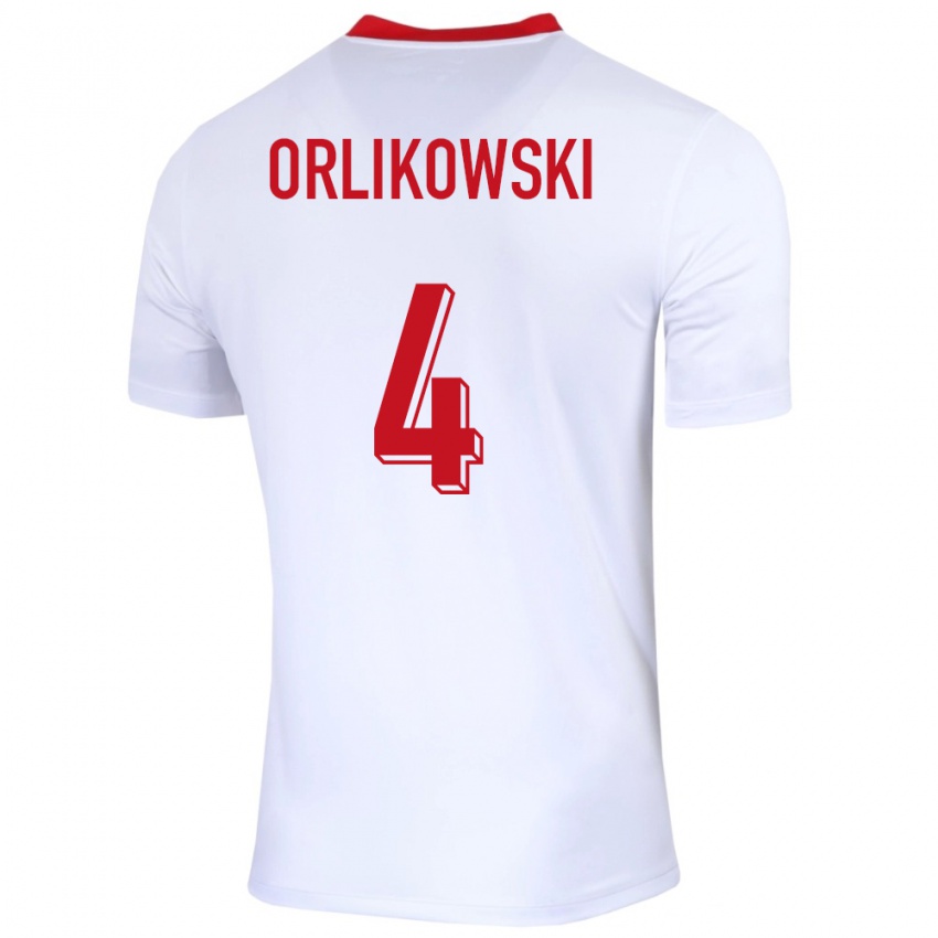 Kobiety Polska Igor Orlikowski #4 Biały Domowa Koszulka 24-26 Koszulki Klubowe