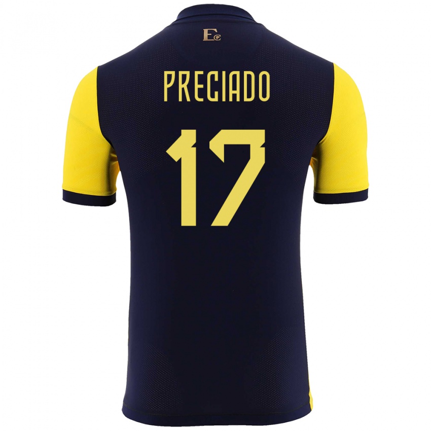 Kobiety Ecuador Angelo Preciado #17 Żółty Domowa Koszulka 24-26 Koszulki Klubowe