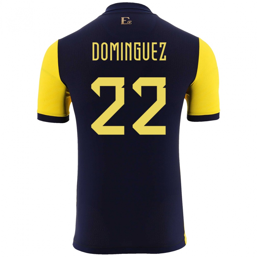 Kobiety Ecuador Alexander Dominguez #22 Żółty Domowa Koszulka 24-26 Koszulki Klubowe