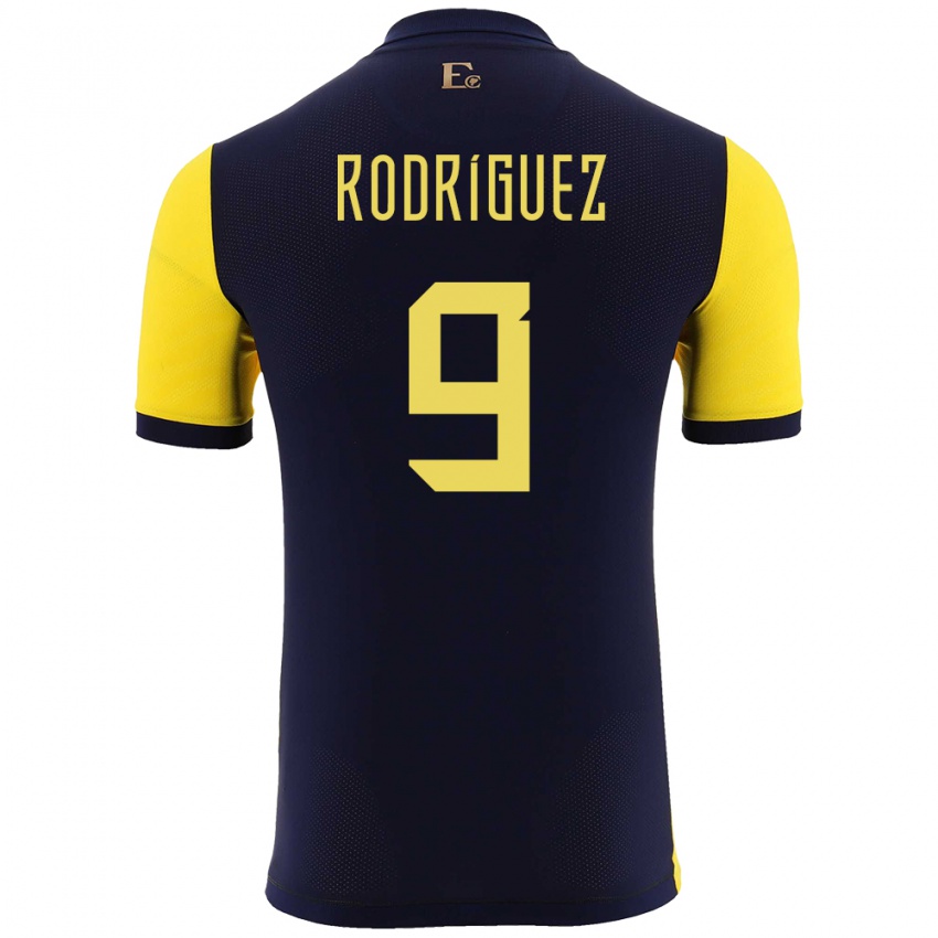 Kobiety Ecuador Ingrid Rodriguez #9 Żółty Domowa Koszulka 24-26 Koszulki Klubowe