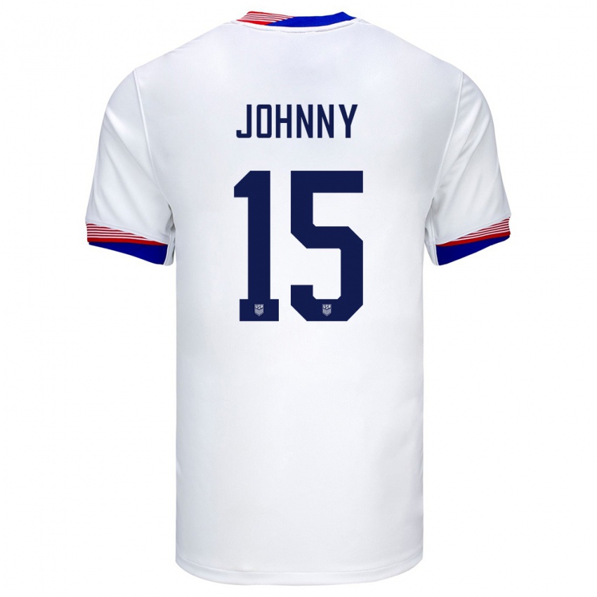Kobiety Stany Zjednoczone Johnny #15 Biały Domowa Koszulka 24-26 Koszulki Klubowe