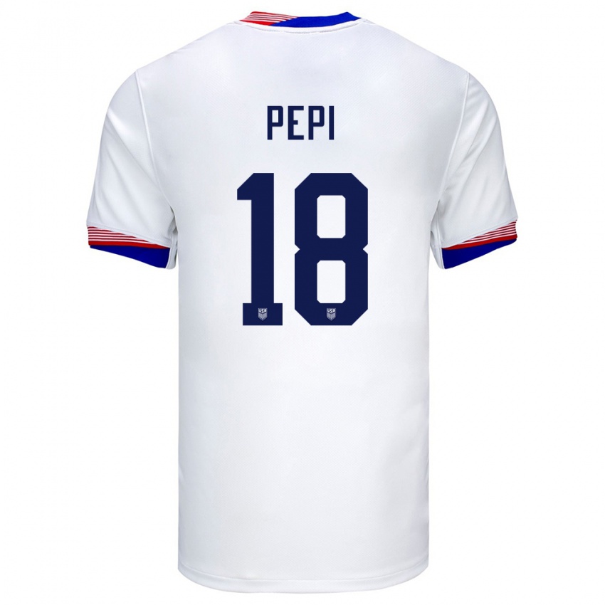 Kobiety Stany Zjednoczone Ricardo Pepi #18 Biały Domowa Koszulka 24-26 Koszulki Klubowe