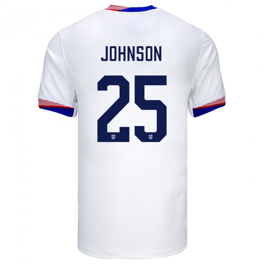 Kobiety Stany Zjednoczone Sean Johnson #25 Biały Domowa Koszulka 24-26 Koszulki Klubowe