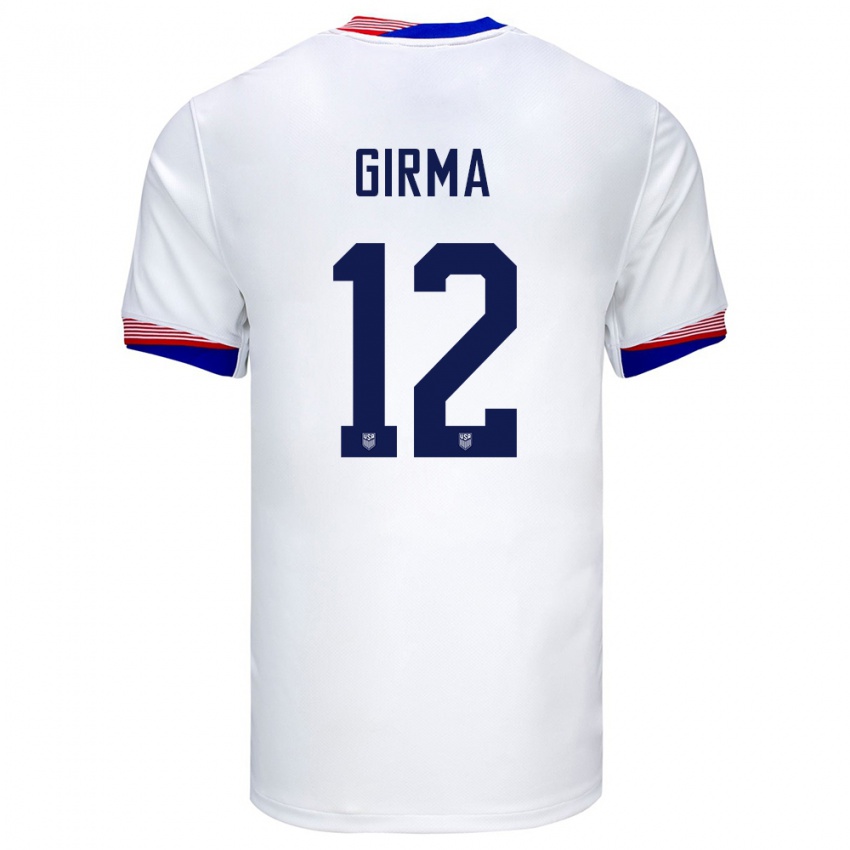 Kobiety Stany Zjednoczone Naomi Girma #12 Biały Domowa Koszulka 24-26 Koszulki Klubowe