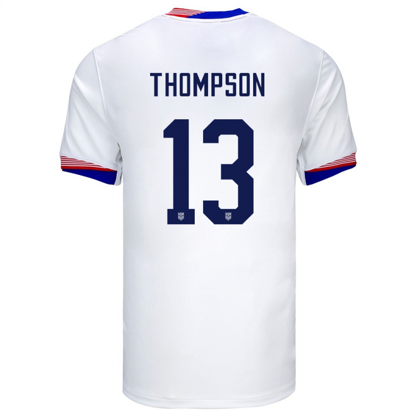 Kobiety Stany Zjednoczone Alyssa Thompson #13 Biały Domowa Koszulka 24-26 Koszulki Klubowe