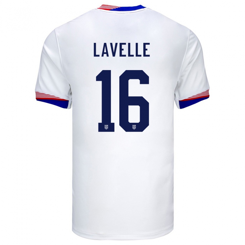 Kobiety Stany Zjednoczone Rose Lavelle #16 Biały Domowa Koszulka 24-26 Koszulki Klubowe