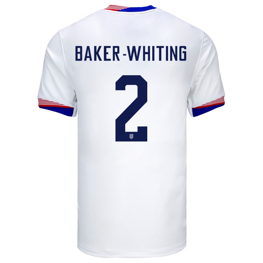 Kobiety Stany Zjednoczone Reed Baker Whiting #2 Biały Domowa Koszulka 24-26 Koszulki Klubowe