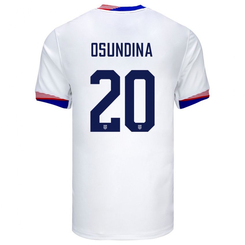 Kobiety Stany Zjednoczone Korede Osundina #20 Biały Domowa Koszulka 24-26 Koszulki Klubowe