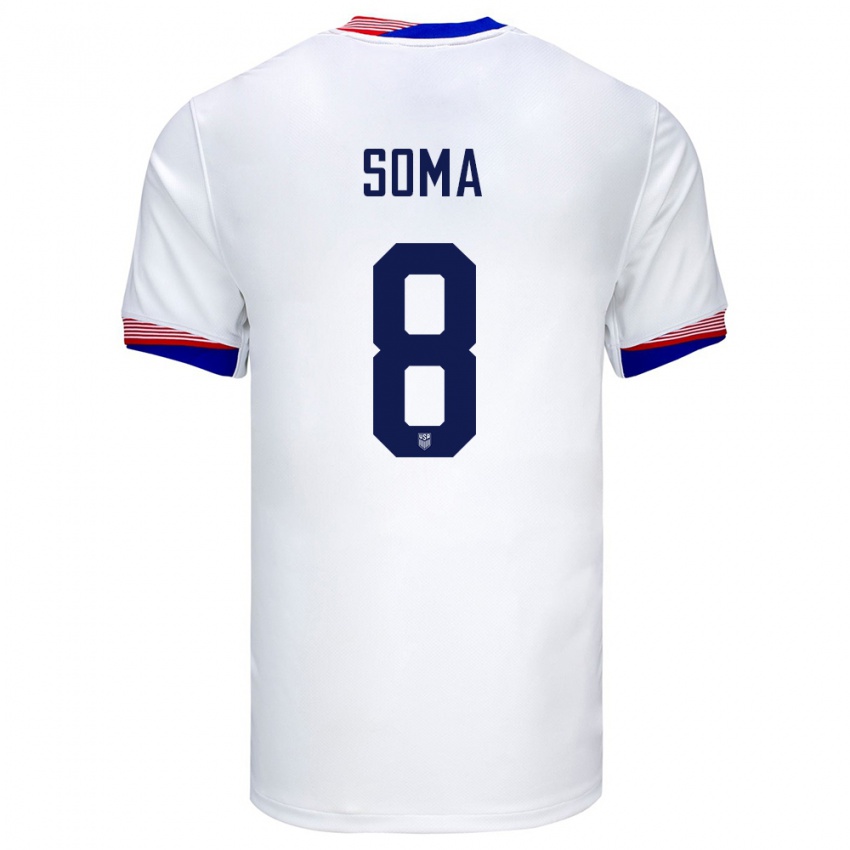 Kobiety Stany Zjednoczone Pedro Soma #8 Biały Domowa Koszulka 24-26 Koszulki Klubowe
