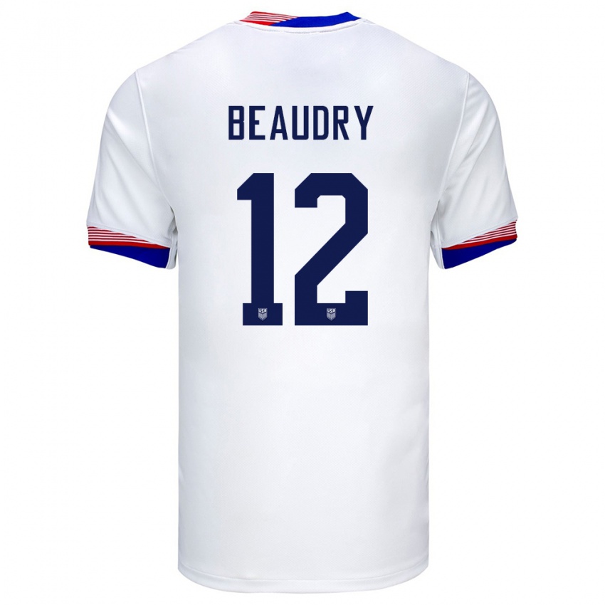 Kobiety Stany Zjednoczone Adam Beaudry #12 Biały Domowa Koszulka 24-26 Koszulki Klubowe