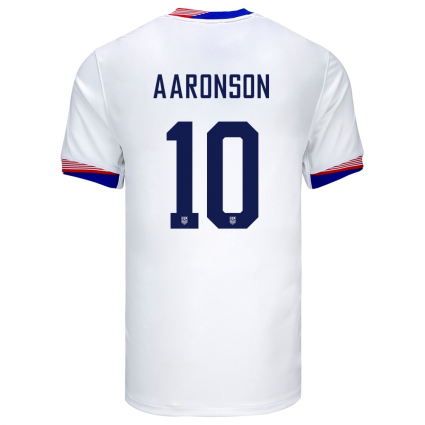 Kobiety Stany Zjednoczone Paxten Aaronson #10 Biały Domowa Koszulka 24-26 Koszulki Klubowe