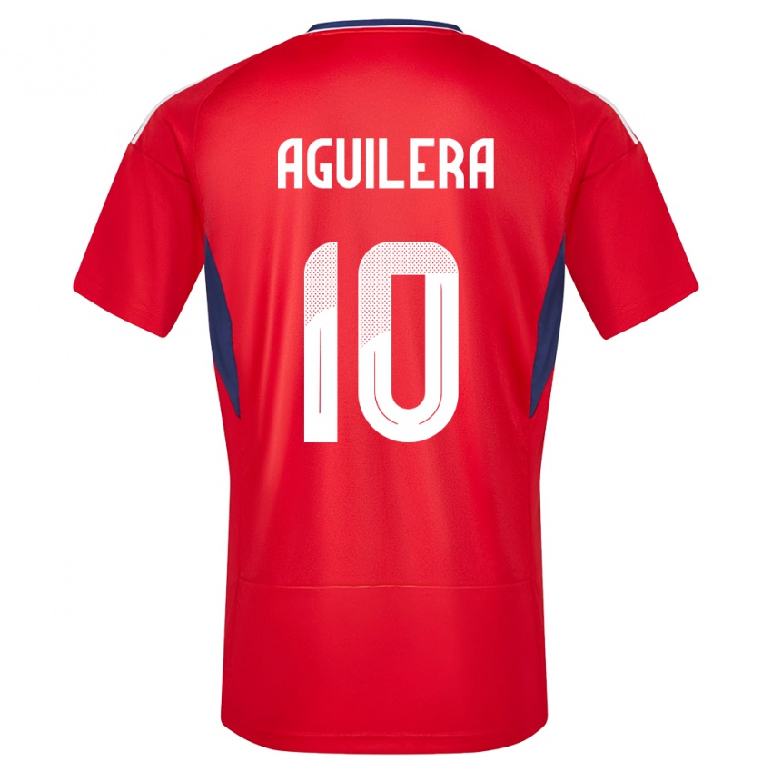 Kobiety Kostaryka Brandon Aguilera #10 Czerwony Domowa Koszulka 24-26 Koszulki Klubowe