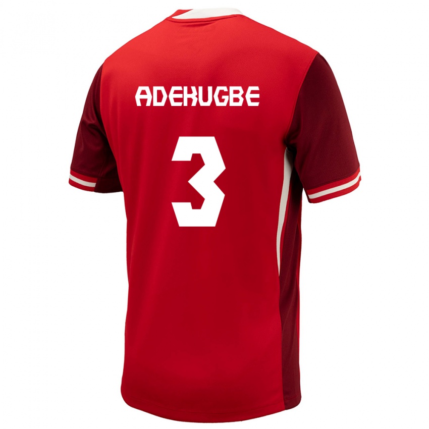 Kobiety Kanada Samuel Adekugbe #3 Czerwony Domowa Koszulka 24-26 Koszulki Klubowe