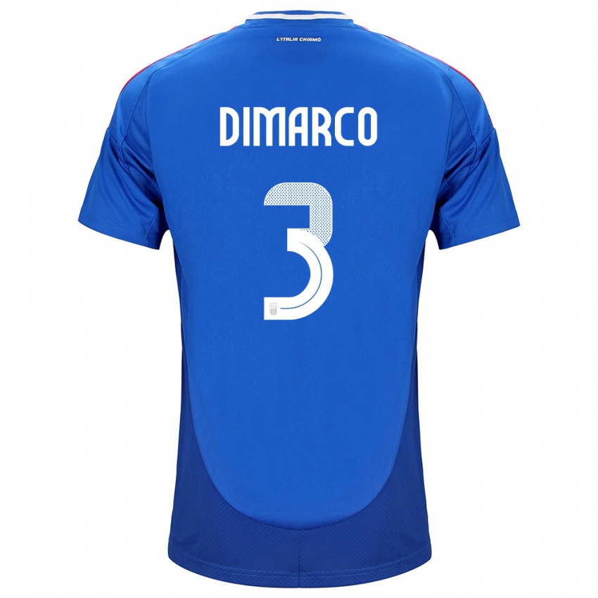 Kobiety Włochy Federico Dimarco #3 Niebieski Domowa Koszulka 24-26 Koszulki Klubowe