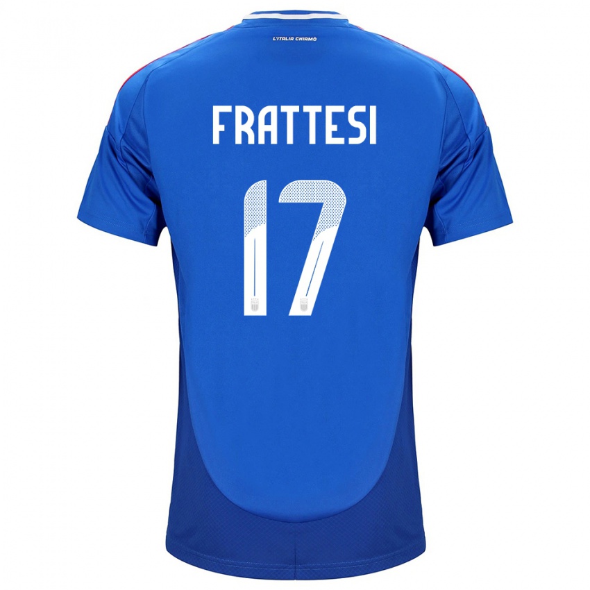 Kobiety Włochy Davide Frattesi #17 Niebieski Domowa Koszulka 24-26 Koszulki Klubowe