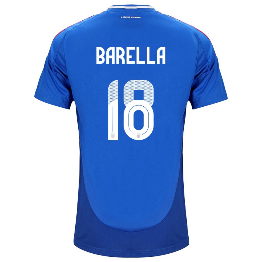 Kobiety Włochy Nicolò Barella #18 Niebieski Domowa Koszulka 24-26 Koszulki Klubowe