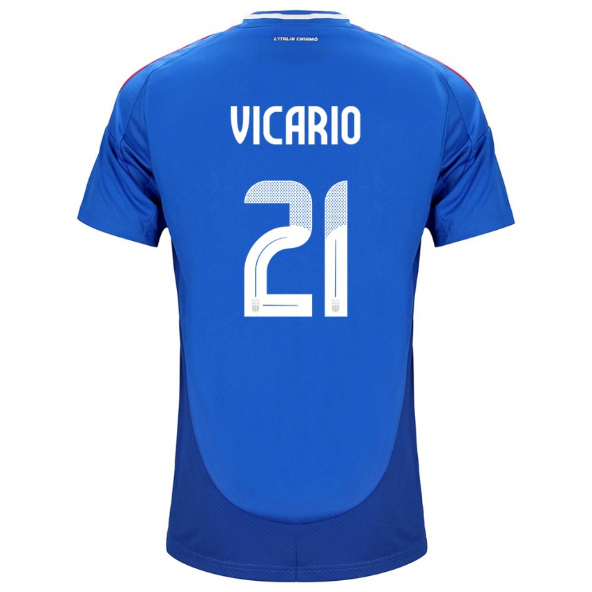 Kobiety Włochy Guglielmo Vicario #21 Niebieski Domowa Koszulka 24-26 Koszulki Klubowe