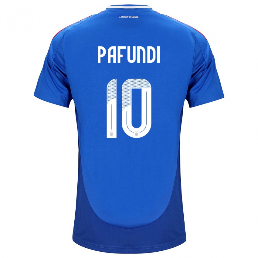 Kobiety Włochy Simone Pafundi #10 Niebieski Domowa Koszulka 24-26 Koszulki Klubowe