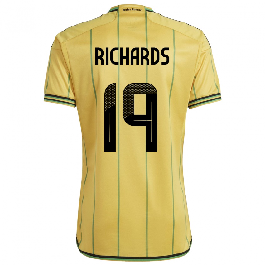 Kobiety Jamajka Davia Richards #19 Żółty Domowa Koszulka 24-26 Koszulki Klubowe