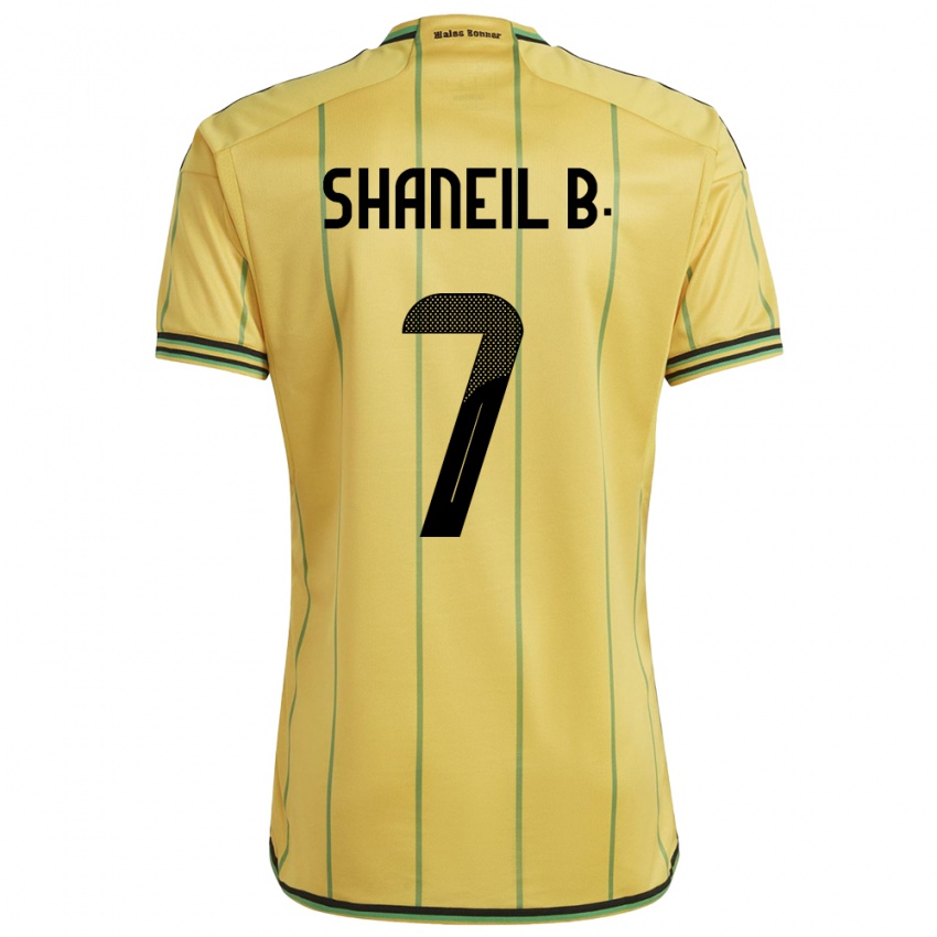 Kobiety Jamajka Shaneil Buckley #7 Żółty Domowa Koszulka 24-26 Koszulki Klubowe