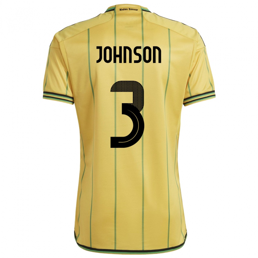 Kobiety Jamajka Melissa Johnson #3 Żółty Domowa Koszulka 24-26 Koszulki Klubowe