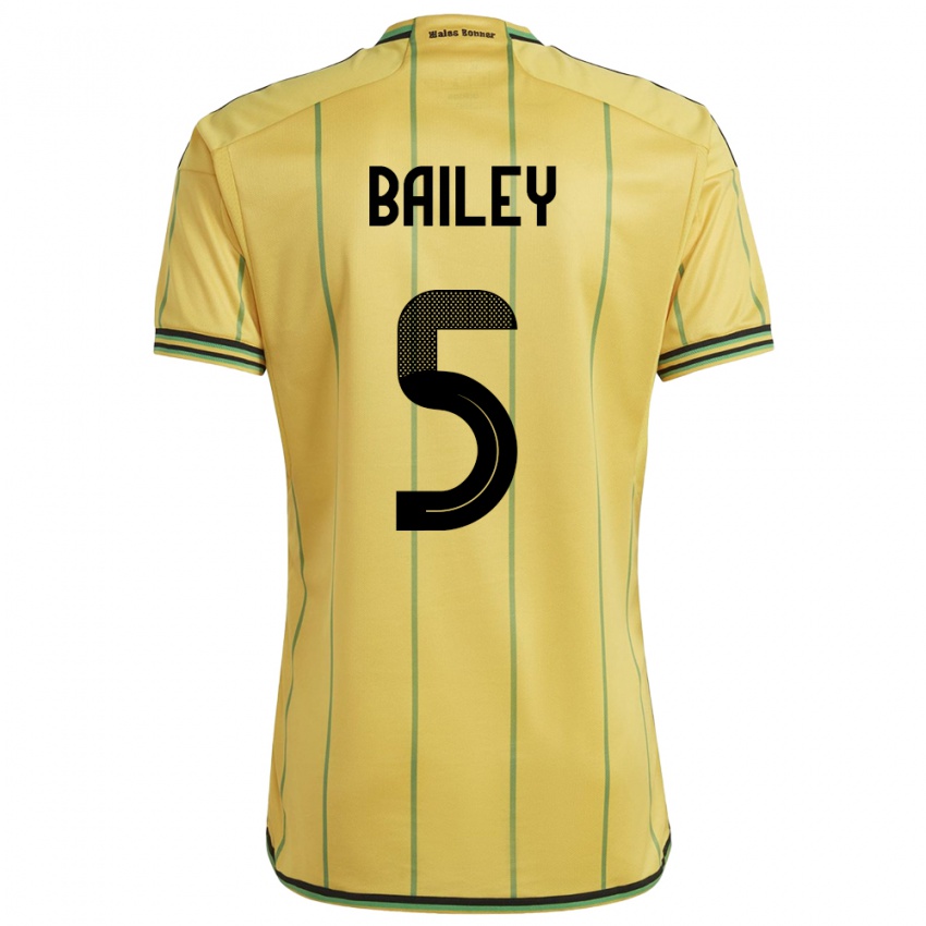 Kobiety Jamajka Jade Bailey #5 Żółty Domowa Koszulka 24-26 Koszulki Klubowe