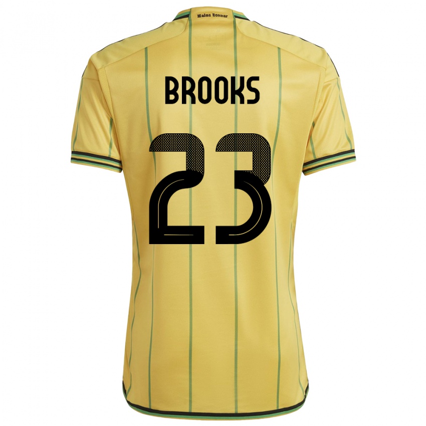 Kobiety Jamajka Liya Brooks #23 Żółty Domowa Koszulka 24-26 Koszulki Klubowe