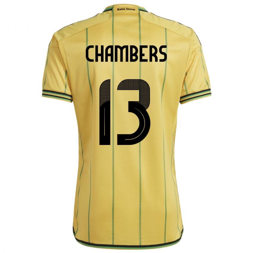 Kobiety Jamajka Chris-Ann Chambers #13 Żółty Domowa Koszulka 24-26 Koszulki Klubowe