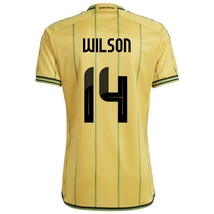 Kobiety Jamajka Siobhan Wilson #14 Żółty Domowa Koszulka 24-26 Koszulki Klubowe
