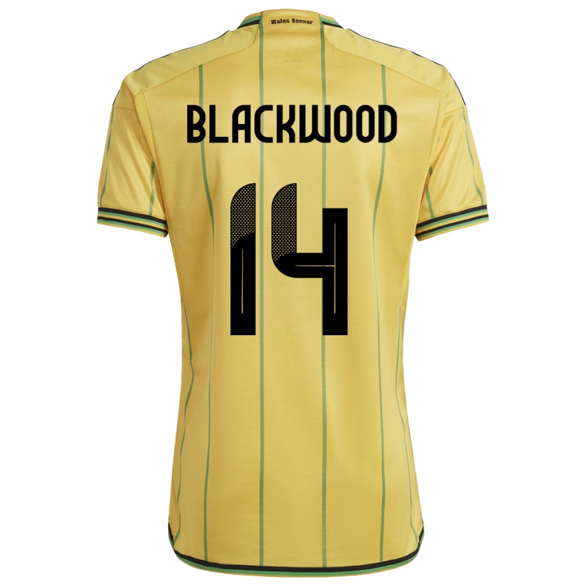 Kobiety Jamajka Deneisha Blackwood #14 Żółty Domowa Koszulka 24-26 Koszulki Klubowe