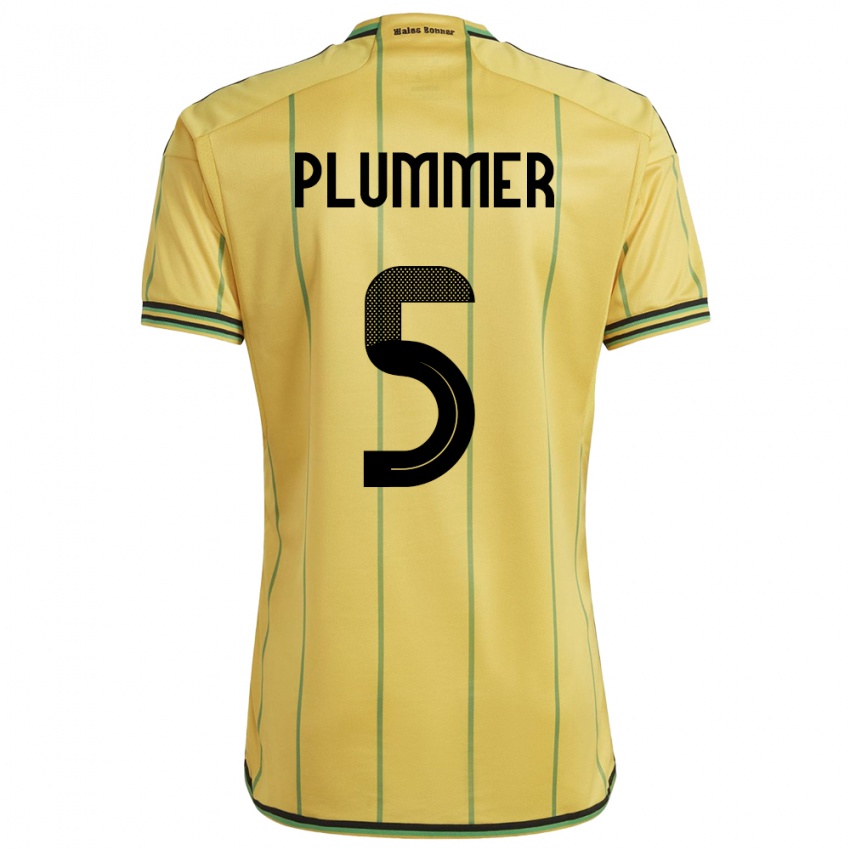 Kobiety Jamajka Konya Plummer #5 Żółty Domowa Koszulka 24-26 Koszulki Klubowe