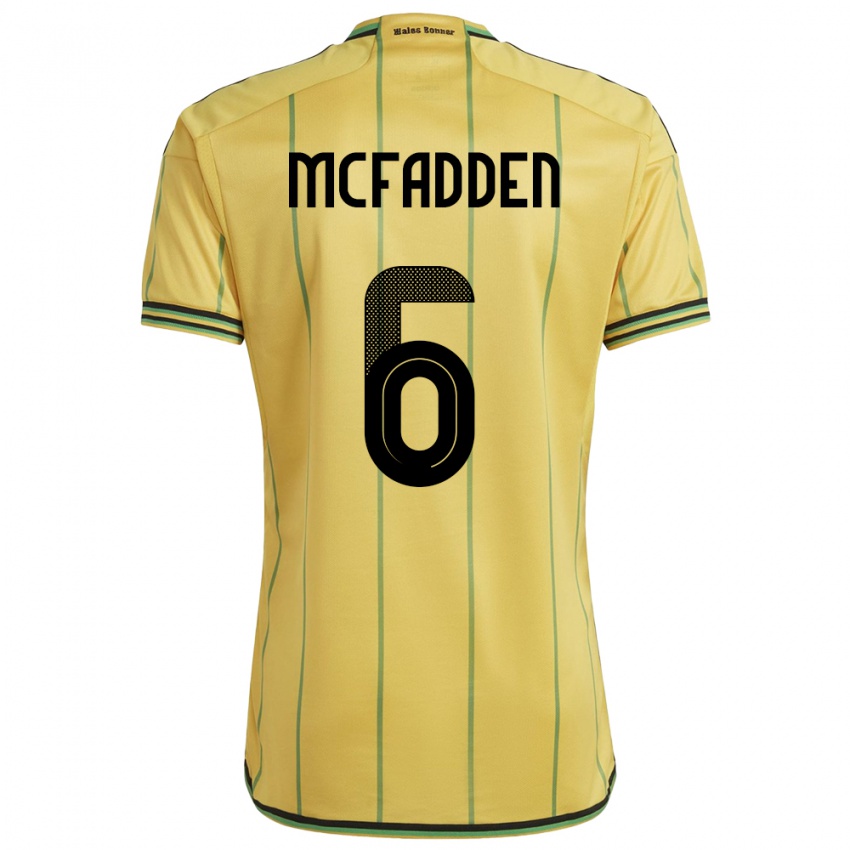Kobiety Jamajka Logan Mcfadden #6 Żółty Domowa Koszulka 24-26 Koszulki Klubowe