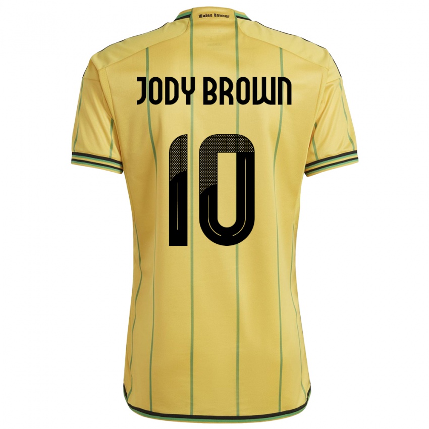 Kobiety Jamajka Jody Brown #10 Żółty Domowa Koszulka 24-26 Koszulki Klubowe