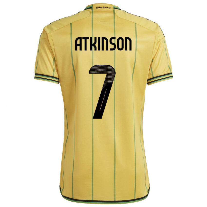 Kobiety Jamajka Natoya Atkinson #7 Żółty Domowa Koszulka 24-26 Koszulki Klubowe