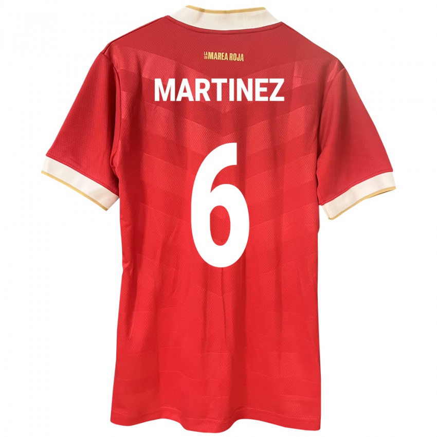 Kobiety Panama Christian Martínez #6 Czerwony Domowa Koszulka 24-26 Koszulki Klubowe